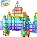 PicassoTiles 120 piezas de fichas magnéticas de tamaño mini, juguetes magnéticos de la serie diamante, juego de bloques de construcción sensorial, aprendizaje STEM, tamaño de viaje, juguete educativo