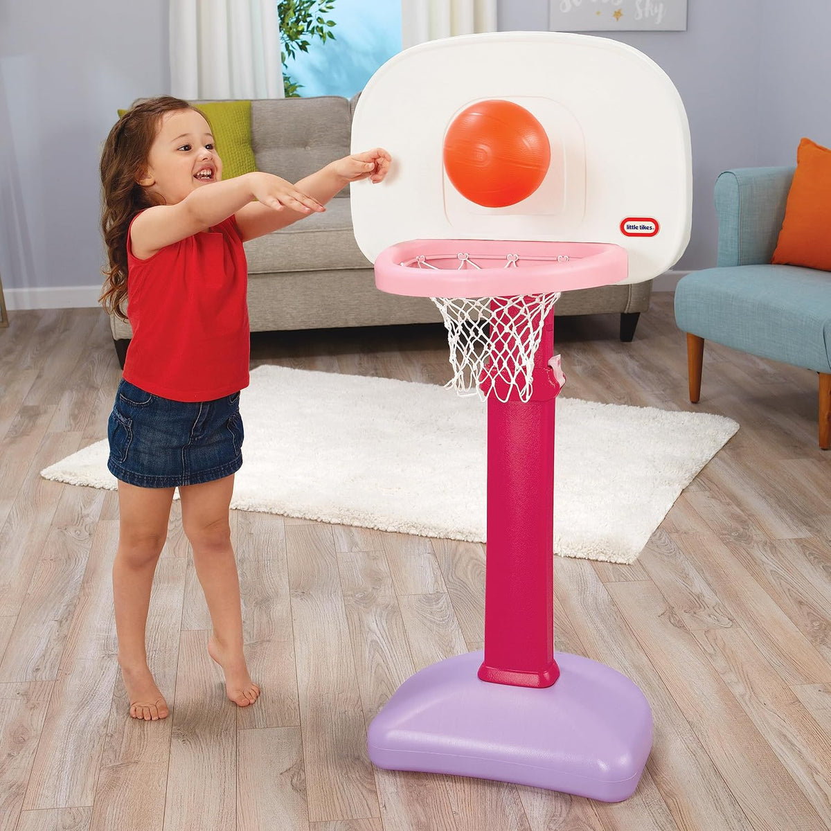 Little Tikes Easy Score - Juego de básquetbol, color rosa, exclusivo de Amazon, 22.00 pulgadas de largo x 23.75 pulgadas de ancho x 61.00 pulgadas de alto