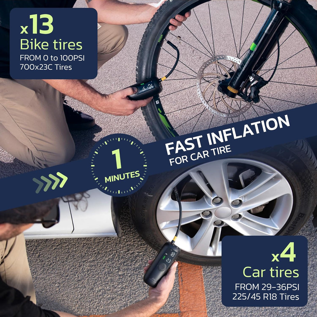 Woowind LP1 Compresor de aire portátil para bicicleta, inflador de...