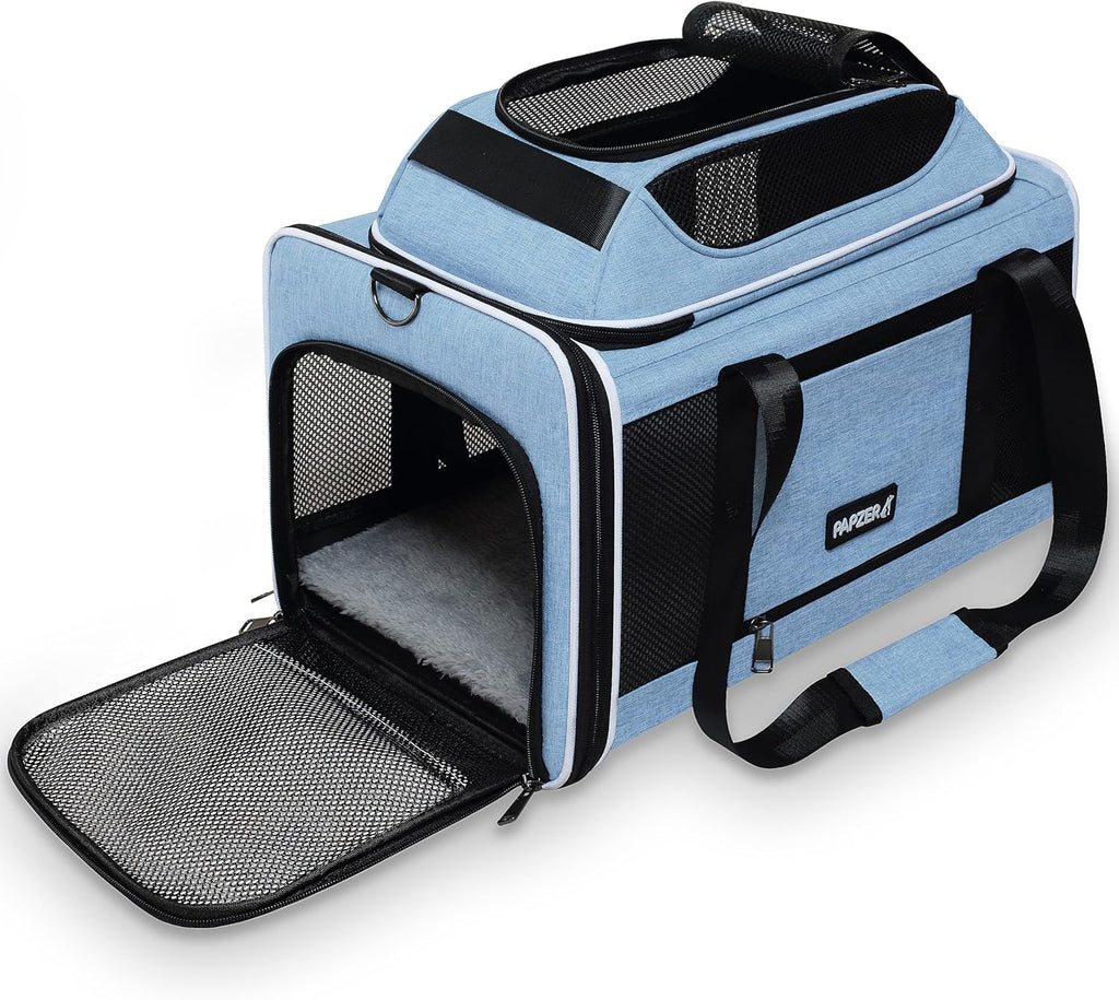 Transportadora Cat Top expandible 18x11x11, aprobada por United y Delta