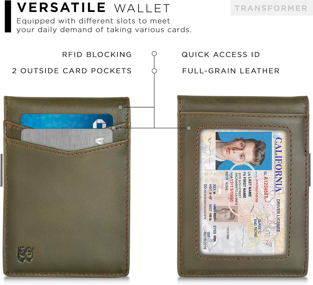 SERMAN BRANDS Money Clip Wallet - Mens Wallets slim Front Pocket RF...