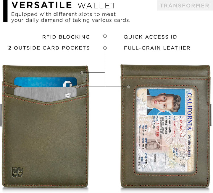SERMAN BRANDS Money Clip Wallet - Mens Wallets slim Front Pocket RF...