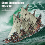 TYCOLE MOC - Juego de construcción de barco pirata con luces, barco de juguete modelo holandés volador, juego de bloques de construcción de barco fantasma, ideal para adultos y adolescentes como regalo de cumpleaños o fiesta (2159 piezas)