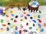 60 piezas de animales impresos al azar en 3D figuras