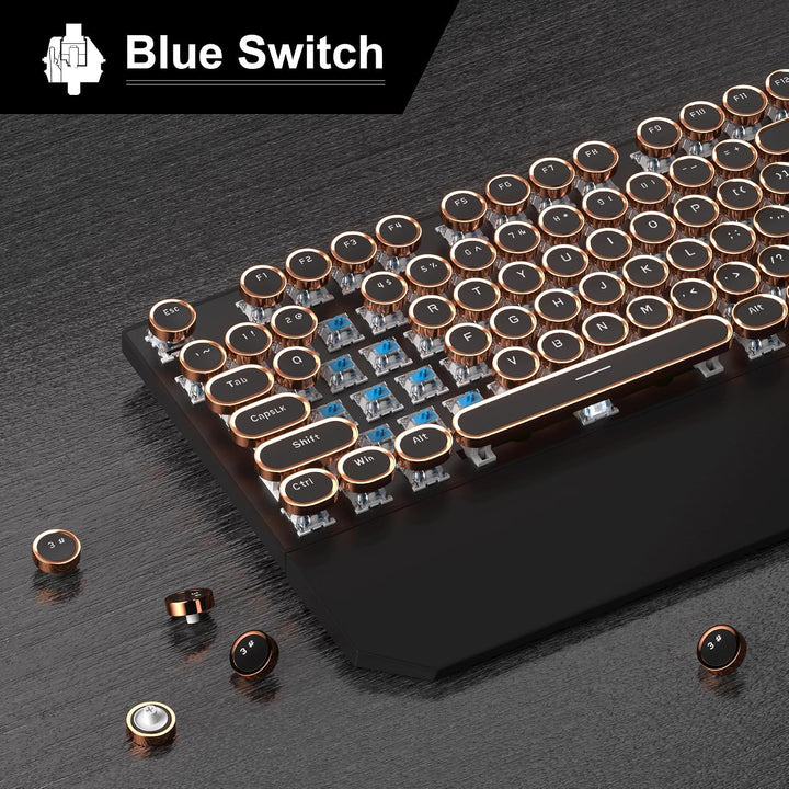 MageGee Teclado mecánico para juegos de máquina de escribir, teclas...