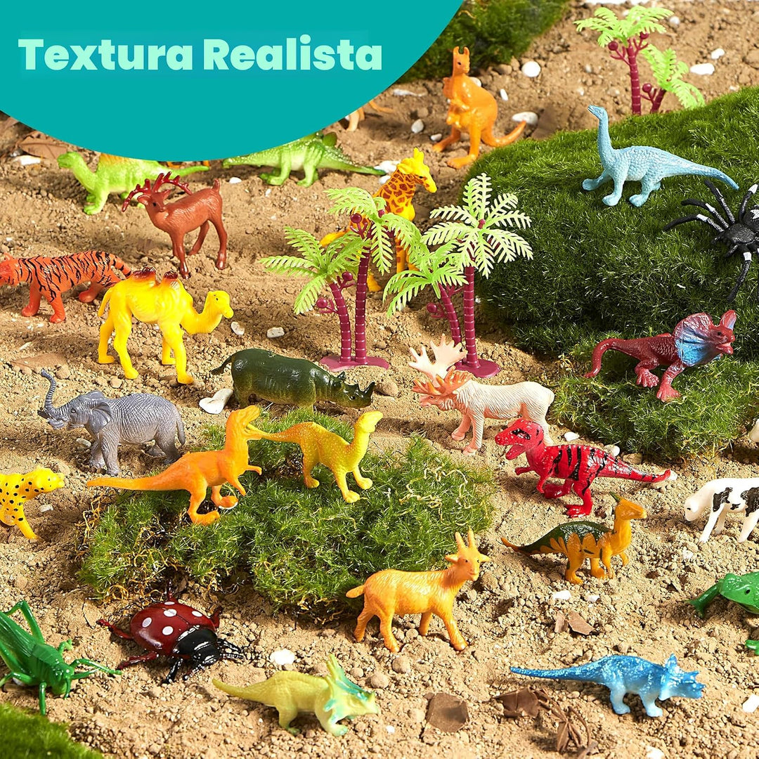 JOYIN 69 figuras de animales pequeños, mini juego de juguetes de se...