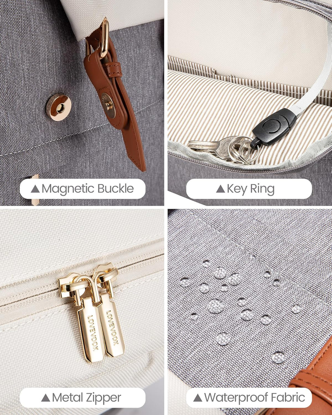 LOVEVOOK - Mochila para laptop de mujer, mochila de viaje para comp...