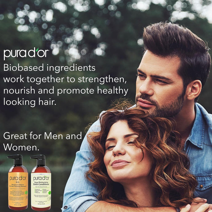 PURA D'OR MD Champú y acondicionador de biotina anticaída (16 o...