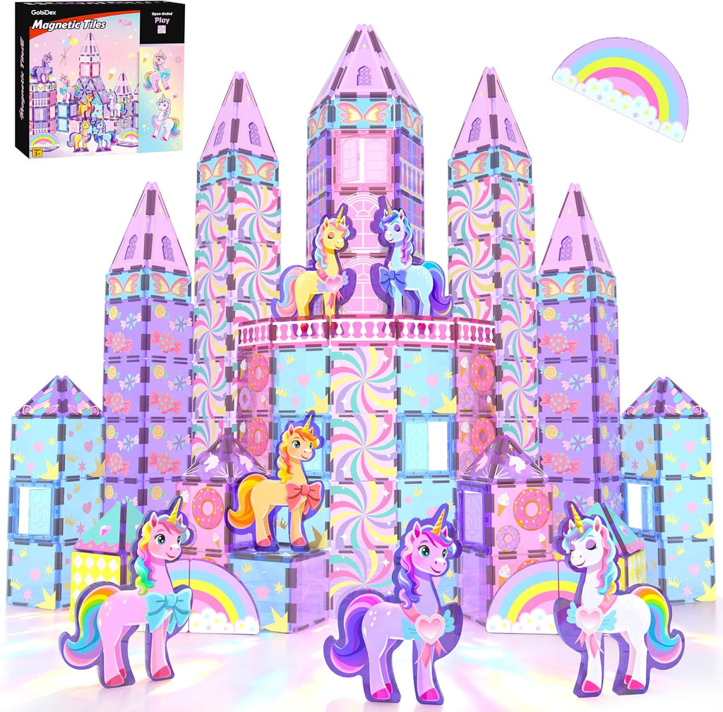 GobiDex Juego de construcción de 100 piezas de azulejos magnéticos de