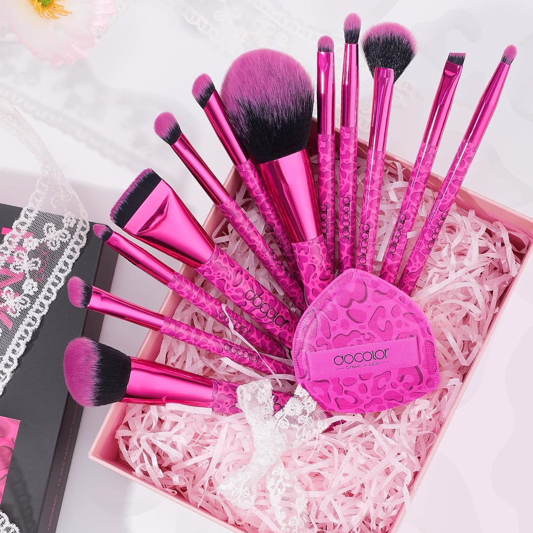 docolor Brochas de Maquillaje 12PCS Juego de Brochas de Maquillaje...