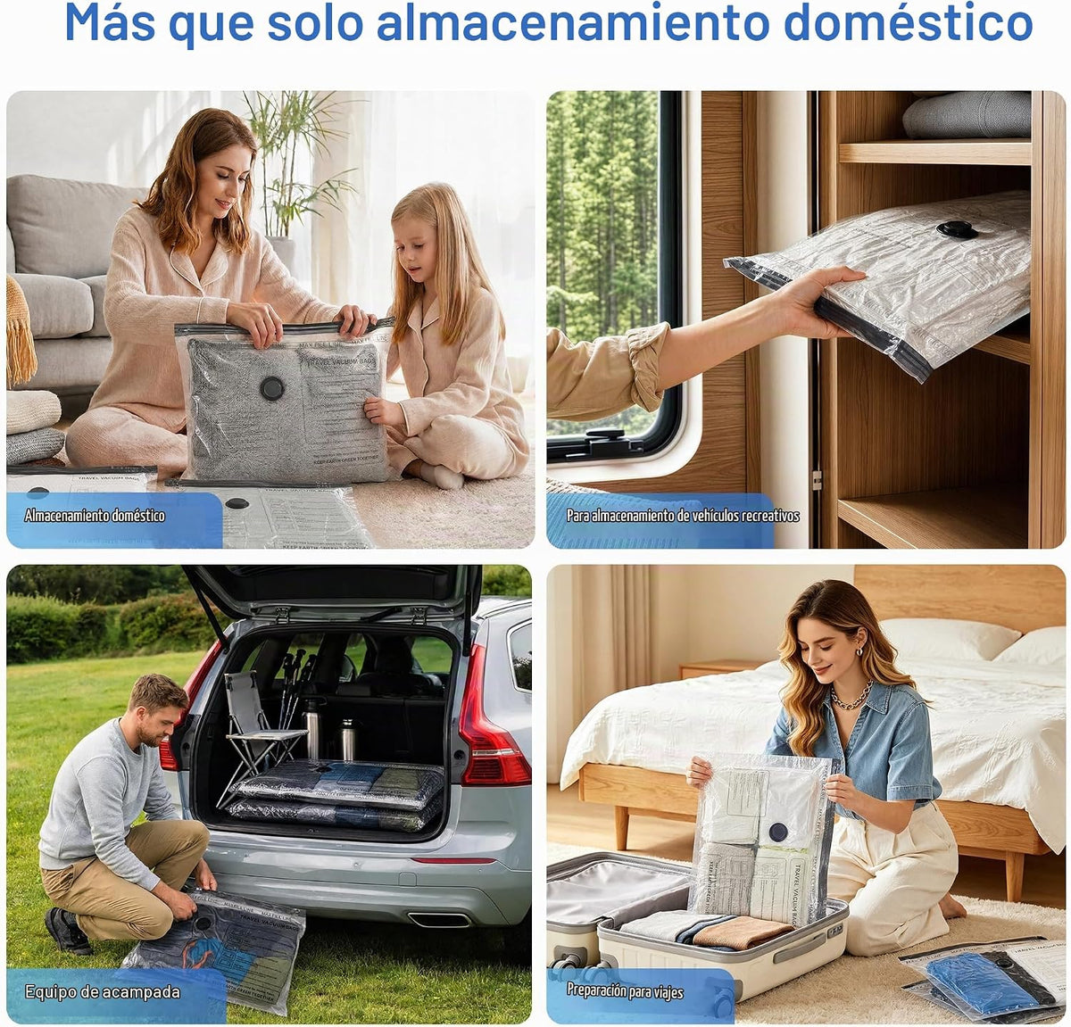 Bolsas de almacenamiento al vacío con bomba, ahorro de espacio