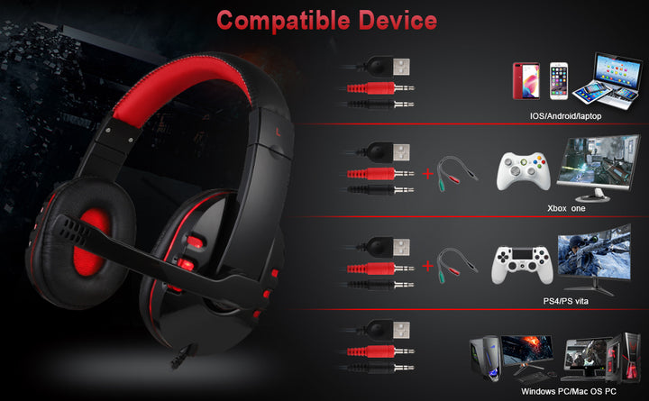 BlueFinger Combo de auriculares y teclado para juegos