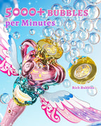 Uregoio - Varita giratoria de burbujas de princesa con luz para niñas (rosa)