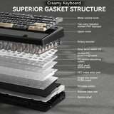 SOLAKAKA A75 Teclado inalámbrico para juegos con perilla multifunci...