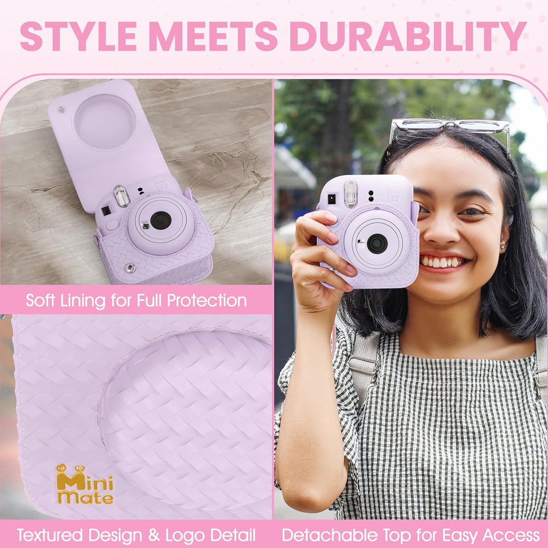 Fujifilm Instax Mini 12 Cámara Instantánea Morado Lila + Funda de D...