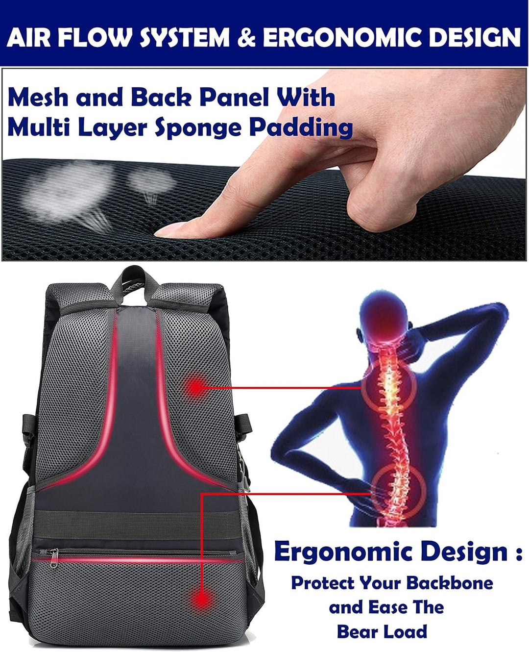 ProEtrade - Mochila para universidad con puerto de carga USB, para...