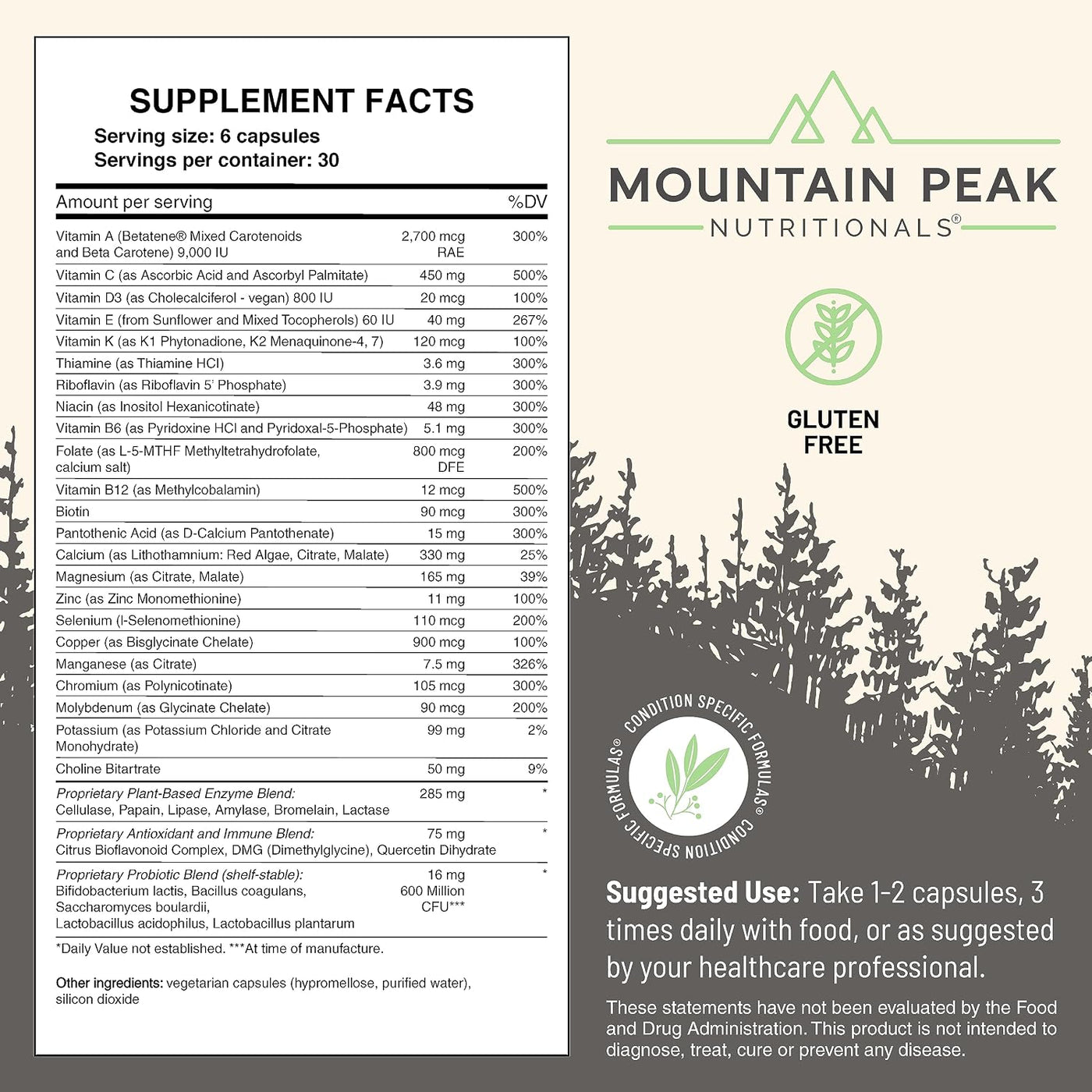 Mountain Peak Nutritionals Multivitamínico ultra alto para hombres...