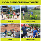Juego de pickleball para patio, como se ve en Shark Tank, playa, patio trasero, césped, actividades al aire libre para adultos y familia - Fácil montaje, incluye 4 paletas, 2 bolas y