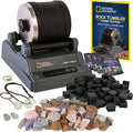 NATIONAL GEOGRAPHIC - Kit de vaso de roca Hobby Rock – Pulidor de rocas duradero a prueba de fugas con temporizador de 7 días – Kit completo de rock Tumbling – Pasatiempo de geología para niños