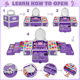 Juego de 99 piezas de maquillaje para niñas, juguetes de princesa,...