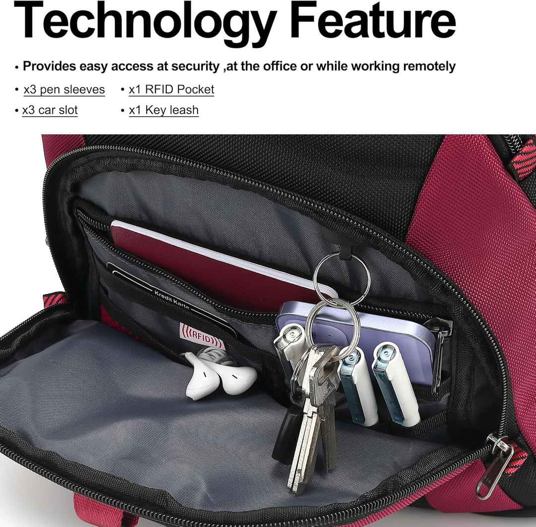 Mochila para laptop Boavan para hombres (Negro, 15.6), Elegante