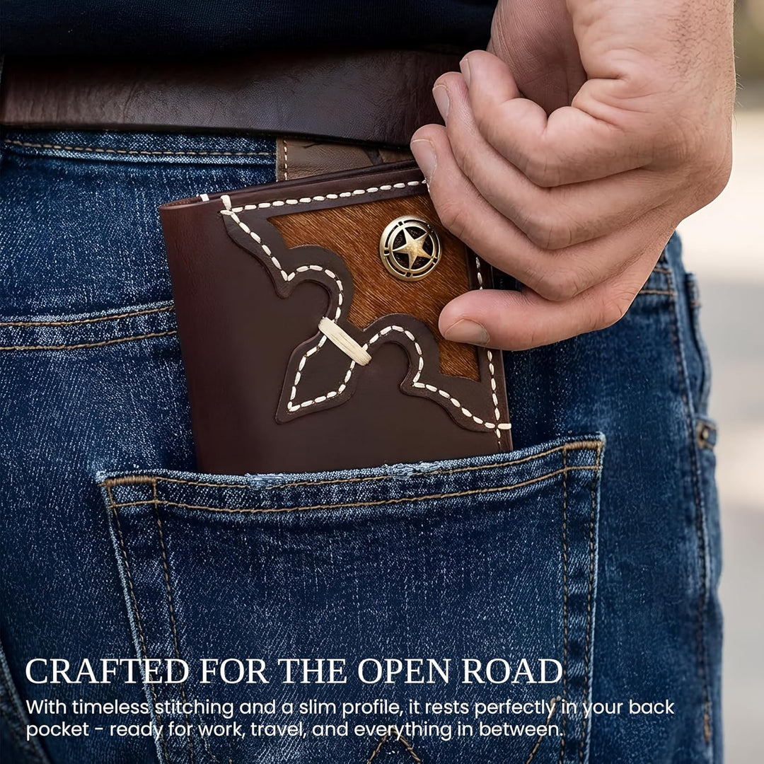 RAW HYD - Cartera larga de cuero para hombres | Funda de chequera d...
