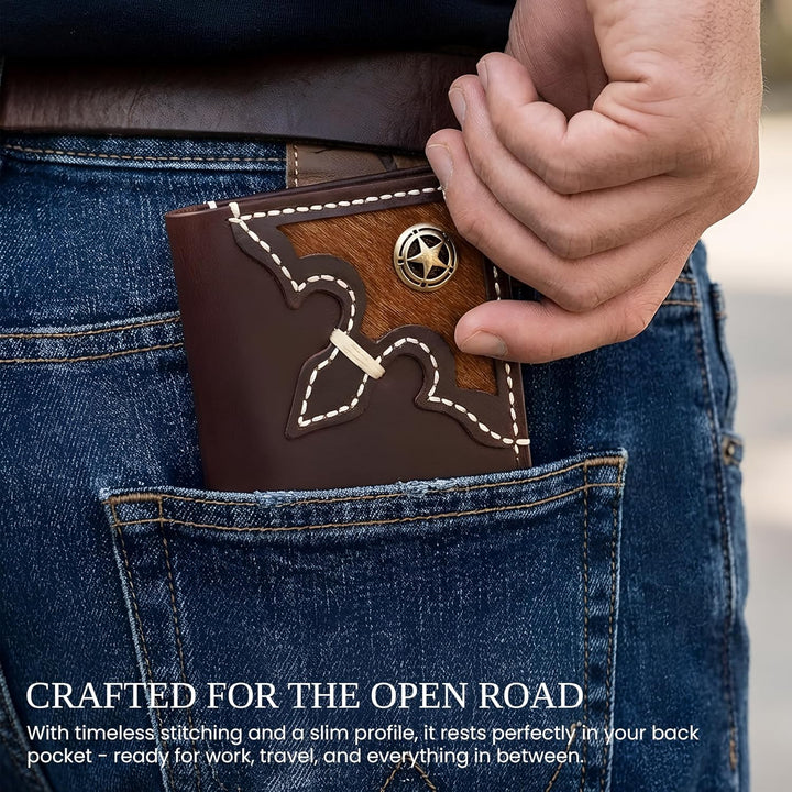 RAW HYD - Cartera larga de cuero para hombres | Funda de chequera d...