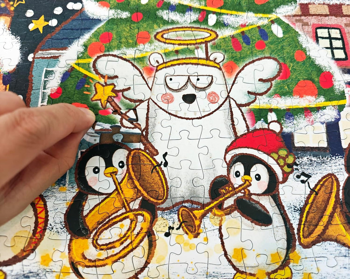 Rompecabezas de Navidad para adultos, 520 piezas, pingüino y oso polar