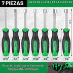 SK Juego de destornilladores de tuercas SAE de 7 piezas, eje sólido de 3
