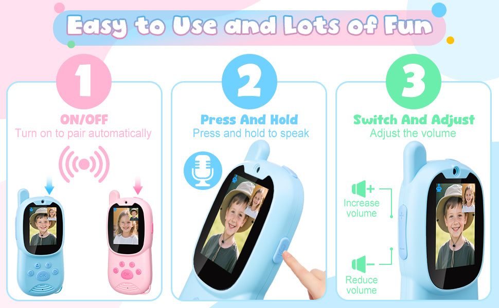 Walkie Talkies de video mejorados para niños Walkie