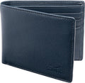 Cartera plegable de cuero para hombre con bloqueo RFID y ventana
