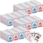 Zubebe Paquete de 96 cartas de juego a granel de cartas de 2.25 x 3.5 pulgadas, tamaño de póquer, índice estándar, rojo y azul, artículo de juego de viaje para actividades, suministros de fiesta