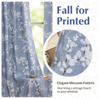 FMFUNCTEX Cortinas florales opacas azules para dormitorio, 84 pulgadas, 2