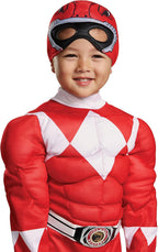 Disguise Red Ranger - Disfraz infantil musculoso para niño, rojo, talla (2T)