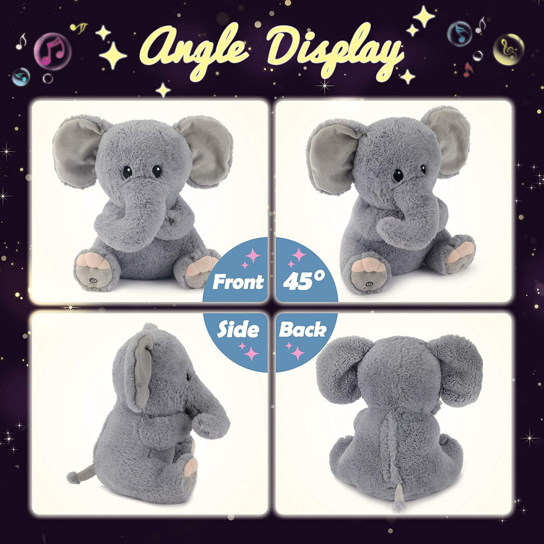 Hopearl Elefante de peluche musical LED que ilumina y canta, volume...