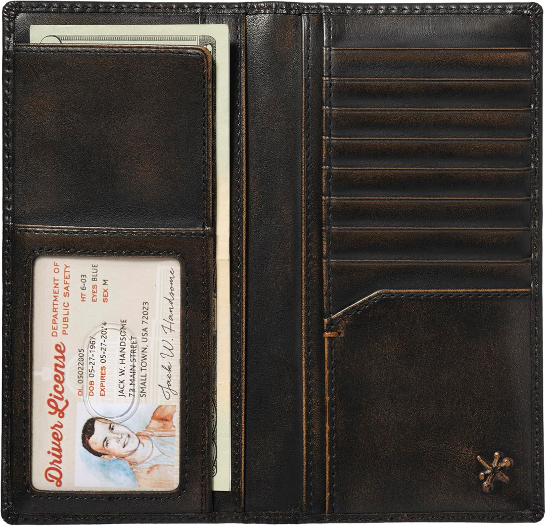 House of Jack Co. Cartera larga para hombre | Cuero de grano comple...