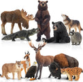 Toymany 12 figuras realistas de animales del bosque de América del Norte