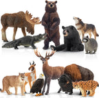 Toymany 12 figuras realistas de animales del bosque de América del Norte