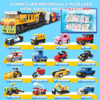 Paquete de 16 bloques de construcción para niños, compatibles con Lego 2 en 1, 710 piezas de kits de construcción de mini ciudad, incluye coche de policía y tren, regalos de juguete de Navidad