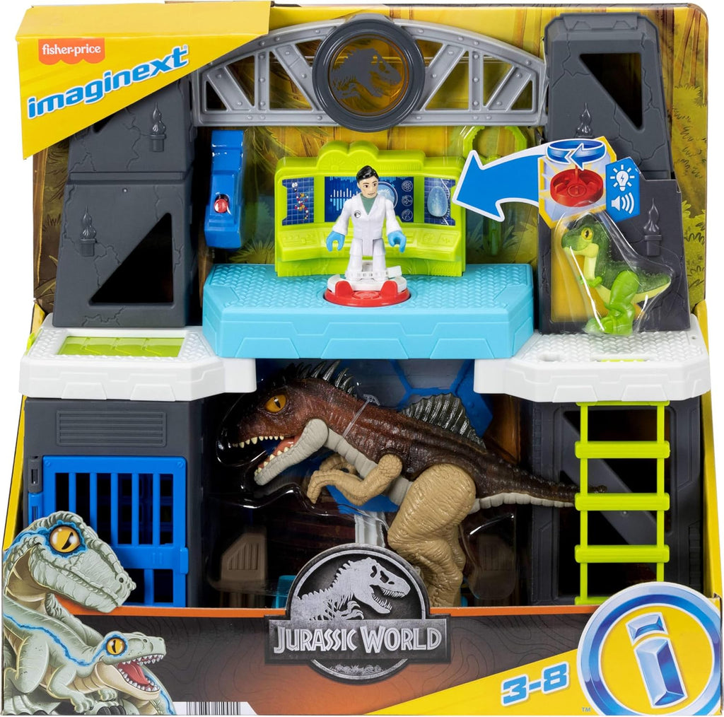 Fisher-Price Imaginext Jurassic World Juguetes de Dinosaurios Scan & Glow Conjunto de Juego de Dinosaurios con Luces y Sonidos para Niños de 3+ Años