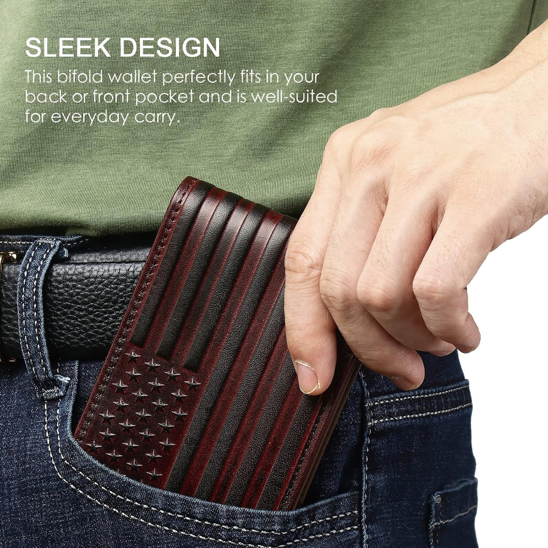 Cartera Pefiam de cuero de grano completo para hombres - Cartera de...