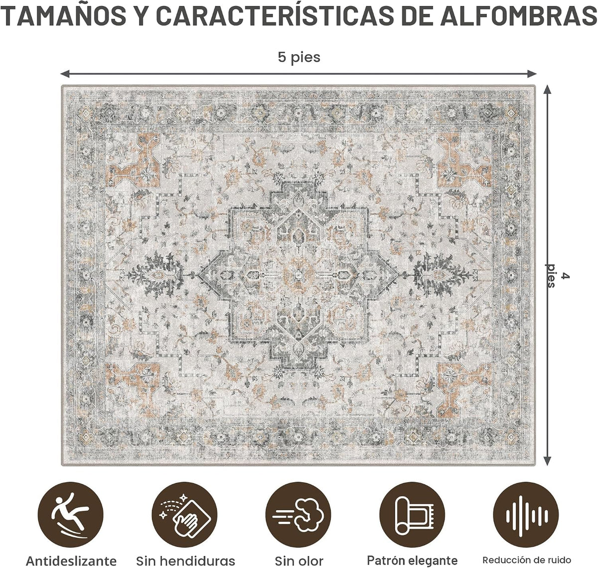 Lámpara Tapete para silla de oficina de 48"x60" para piso de baldosas de madera dura, protector de alfombra debajo del escritorio para tapete de silla de computadora rodante, alfombra lavable a máquina