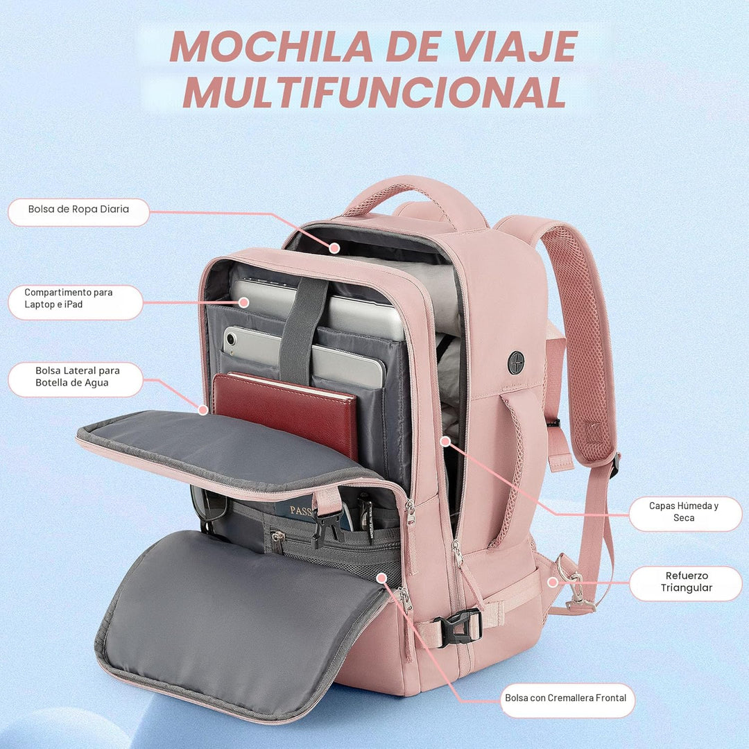 Mochila de Viaje Sinaliy, Rosa, Grande, Viajes