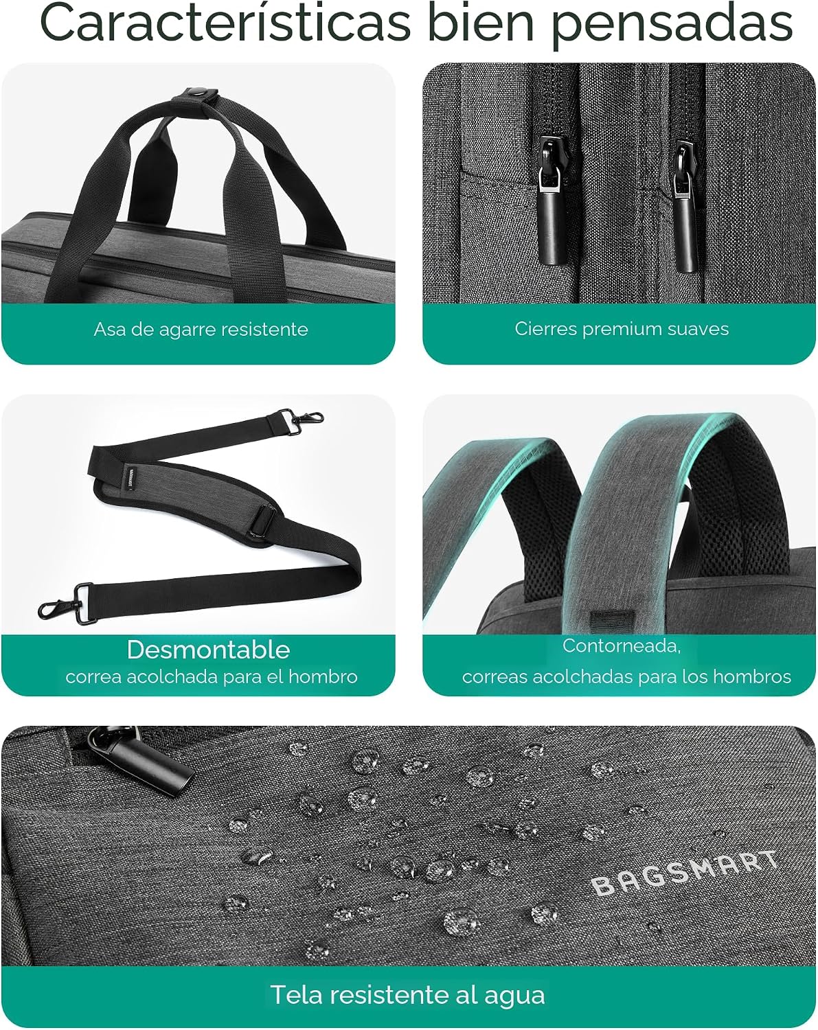 BAGSMART Bolsa para laptop 3 en 1 para hombres, maletín para comput...