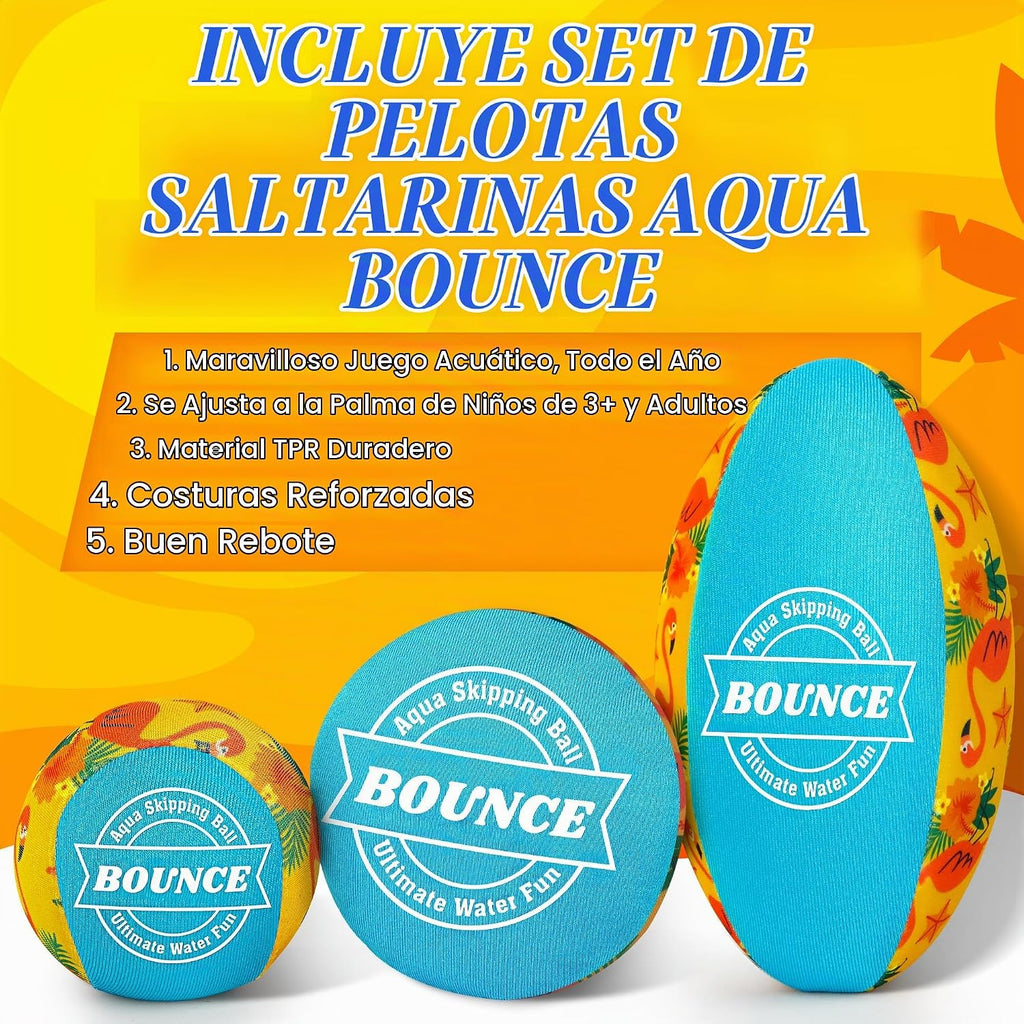 5Pcs Water Skipping Balls Set para Pool Play (Zest Tropical Theme)