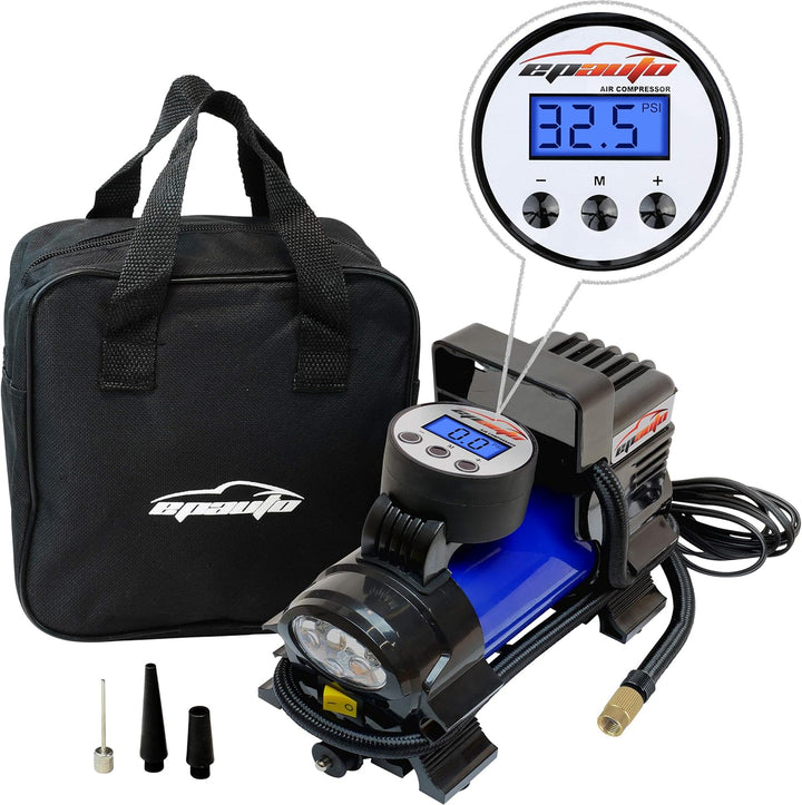EPAuto - bomba compresora de aire portátil 12 V CC, inflador digita...