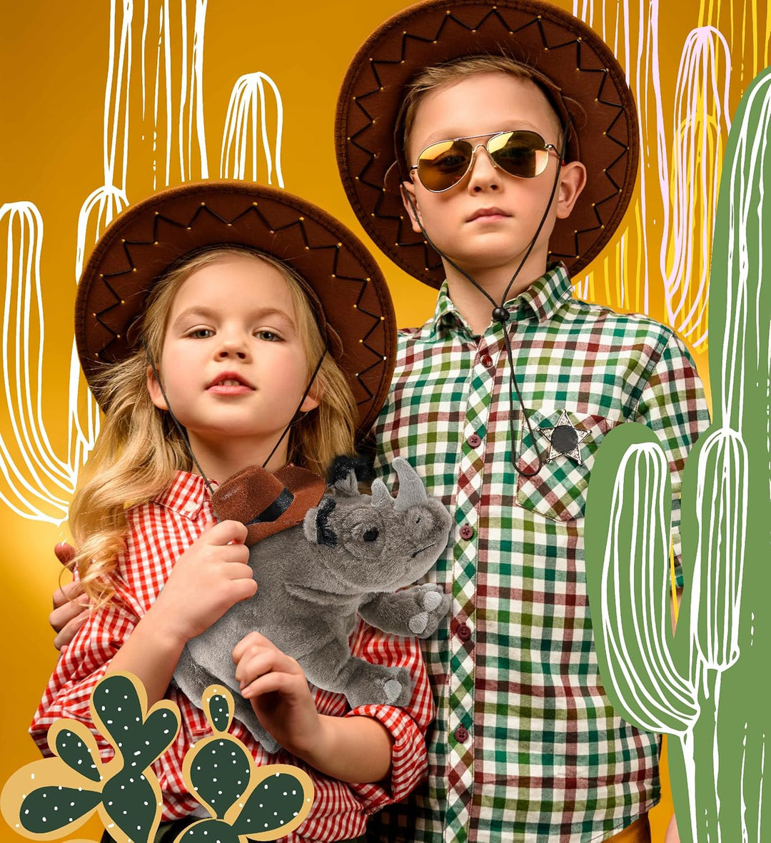 DolliBu Wild Collection - Sombrero de vaquero de peluche