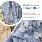 FMFUNCTEX Cortinas florales opacas azules para dormitorio, 84 pulgadas, 2