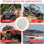 Pyle Altavoces marinos duales de 6.5 pulgadas, sistema de sonido estéreo de 2 vías, impermeable y resistente a la intemperie, con 400 vatios de potencia, cono de polipropileno y envolvente de goma de