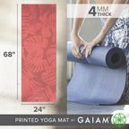 Gaiam - Tapete de yoga con estampado, antideslizante para ejercicio y fitness para todo tipo de yoga, pilates y ejercicios en el suelo